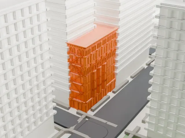 Ahrens Building model, South view