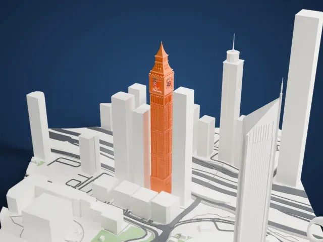 AHS Tower model, East view
