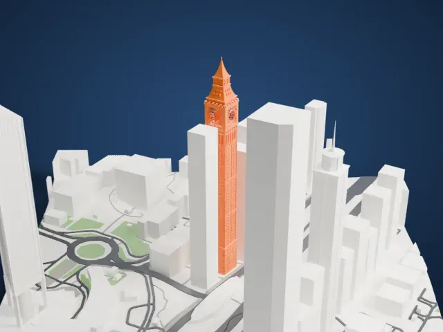 AHS Tower model, North view