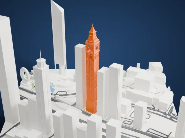 AHS Tower model, West view