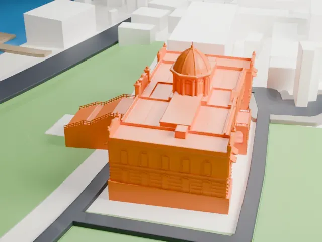 Ahsan Manzil model, East view