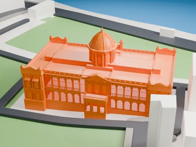 Ahsan Manzil model, North view