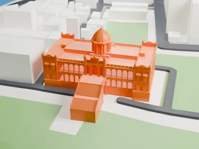 Ahsan Manzil model, South view