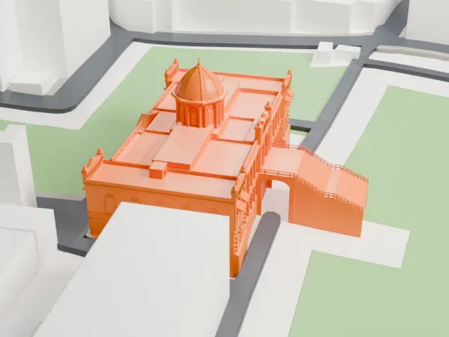 Ahsan Manzil model, West view