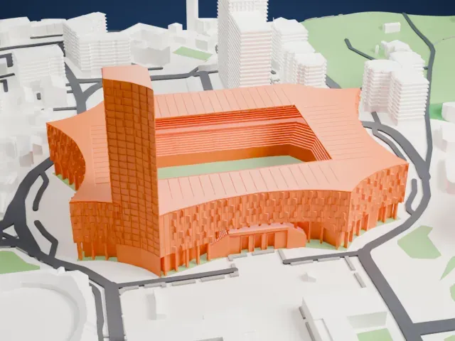 Air Albania Stadium model, West view