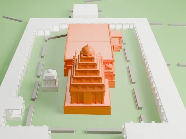 Airavatesvara Temple model, West view