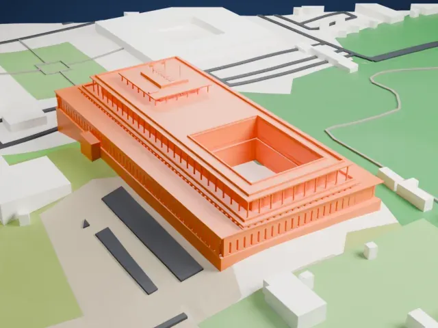 Aiwan-e-Sadr model, East view