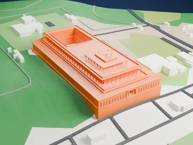 Aiwan-e-Sadr model, West view