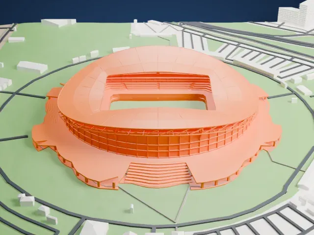 Ak Bars Arena model, East view