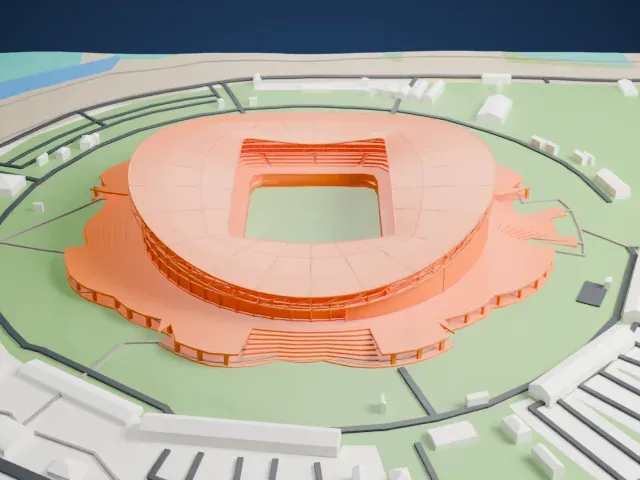 Ak Bars Arena model, North view