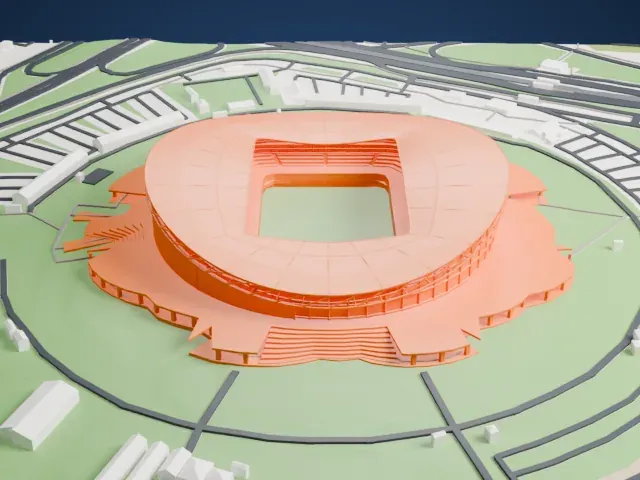 Ak Bars Arena model, South view