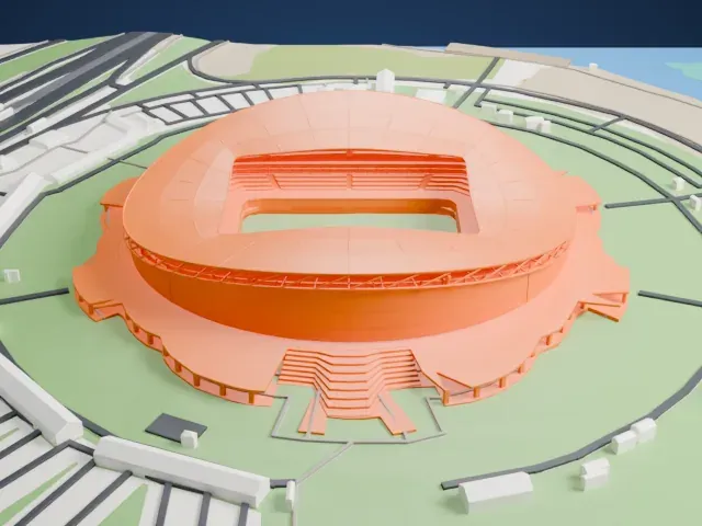 Ak Bars Arena model, West view