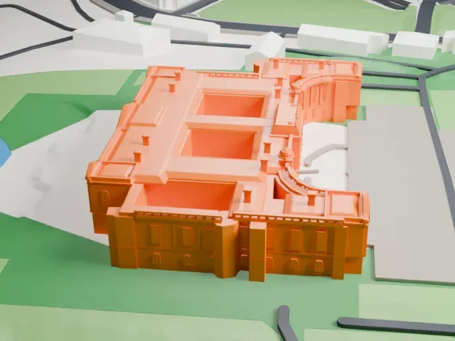 Akasaka Palace model, East view