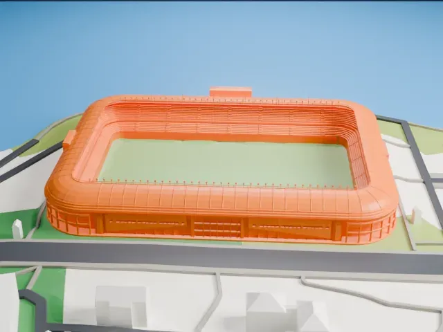 Aker Stadion model, North view