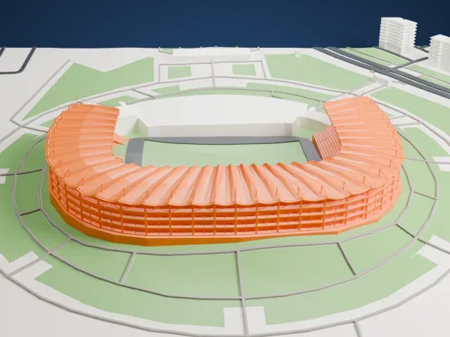 Akhmat-Arena model, East view