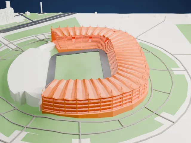 Akhmat-Arena model, South view