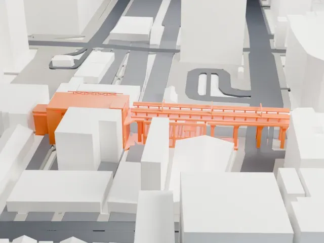 Akihabara Station model, South view