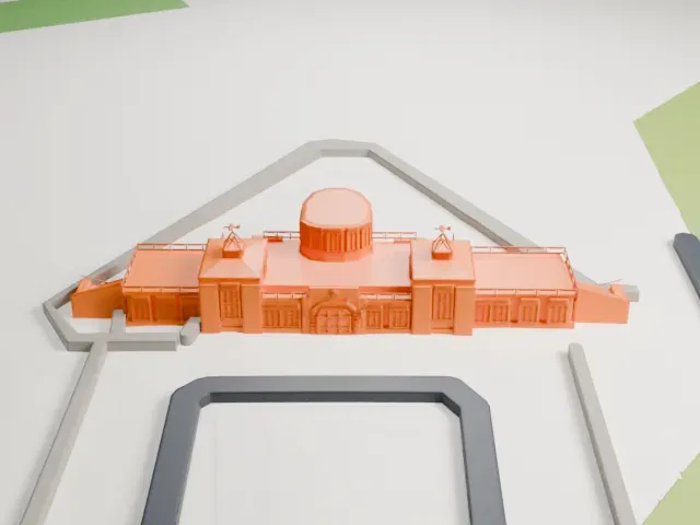 Akron Fulton Airport Administration Building model, North view