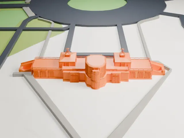 Akron Fulton Airport Administration Building model, South view