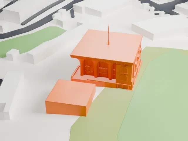 Al Alam Palace model, East view