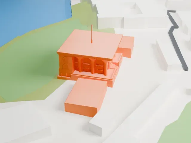 Al Alam Palace model, West view
