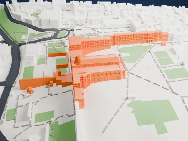 Al-Aqsa Mosque model, East view