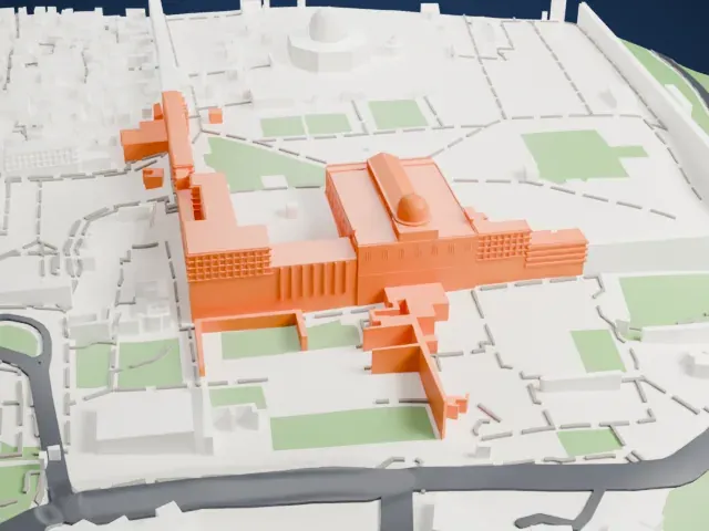 Al-Aqsa Mosque model, South view