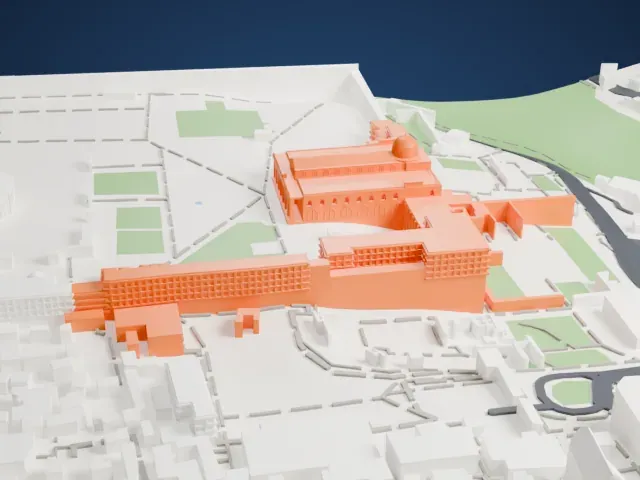 Al-Aqsa Mosque model, West view