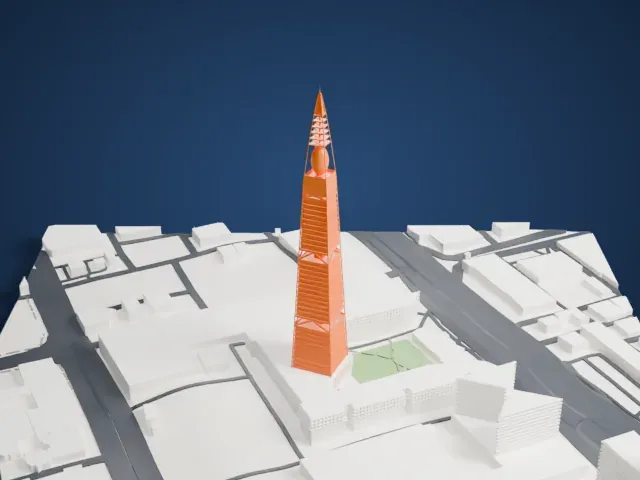 Al Faisaliah Tower model, North view