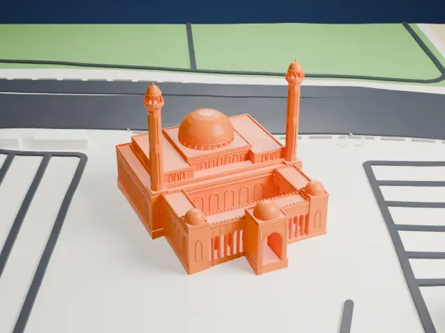 Al Fateh Grand Mosque model, East view