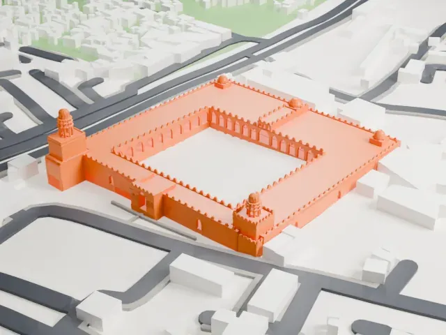 Al-Hakim Mosque model, West view