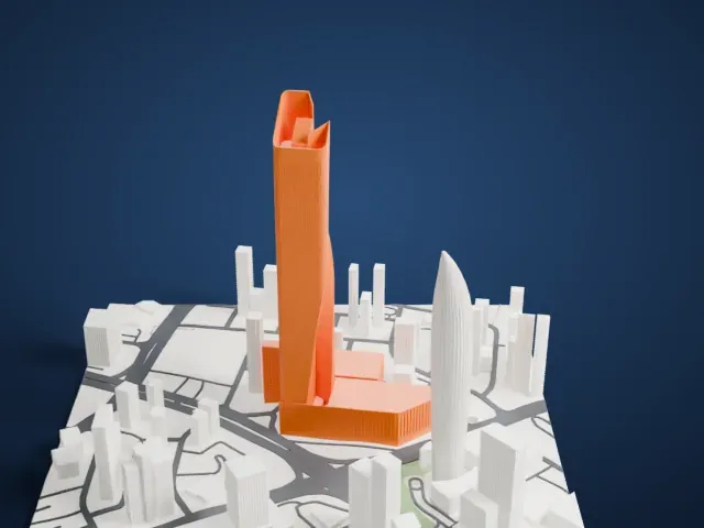 Al Hamra Tower model, West view