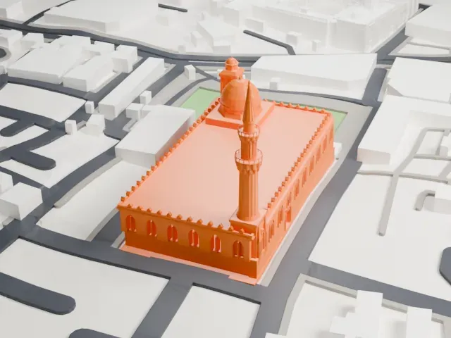 Al-Hussein Mosque model, North view