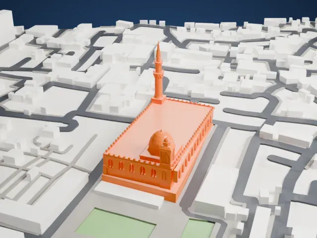 Al-Hussein Mosque model, South view