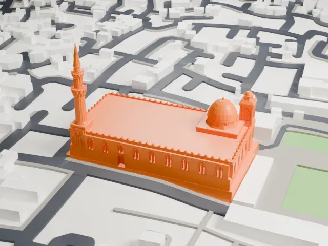 Al-Hussein Mosque model, West view
