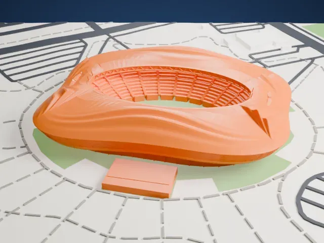 Al Janoub Stadium model, East view