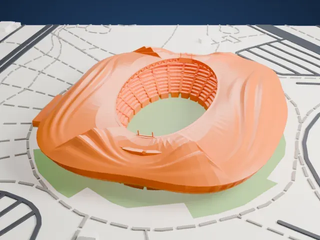 Al Janoub Stadium model, North view