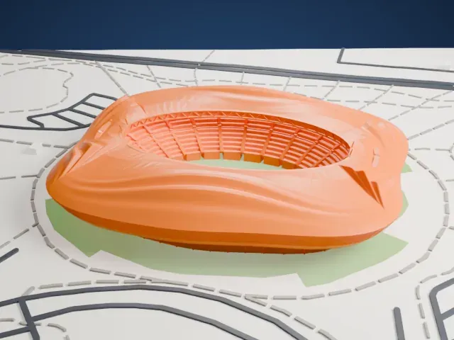 Al Janoub Stadium model, West view