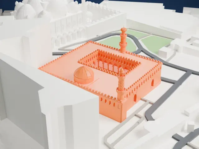 Al-Nasir Muhammad Mosque model, East view