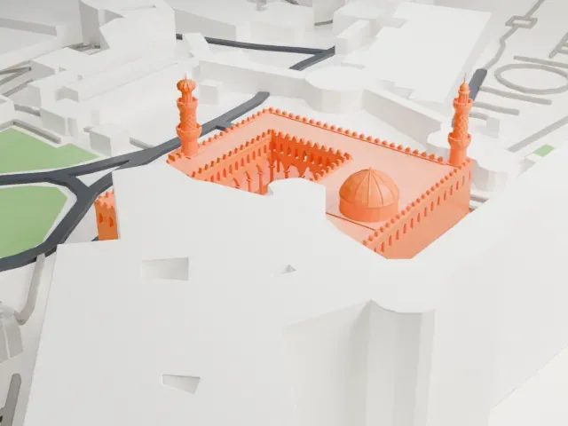 Al-Nasir Muhammad Mosque model, South view