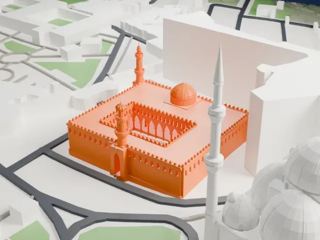 Al-Nasir Muhammad Mosque model, West view