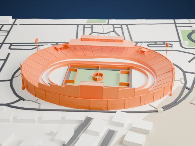 Al Salam Stadium (Egypt) model, East view