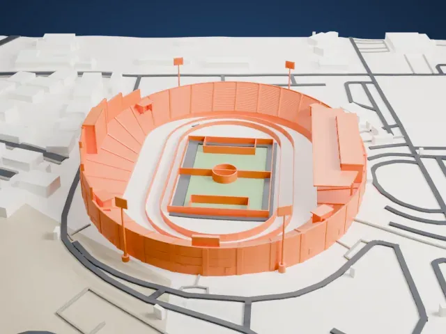 Al Salam Stadium (Egypt) model, North view