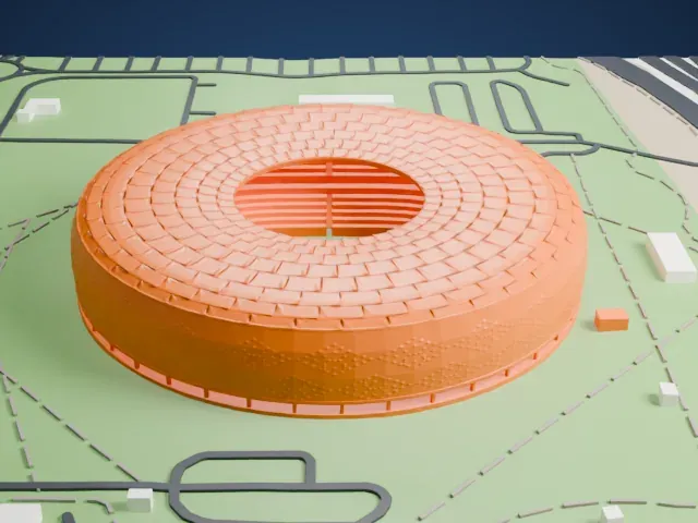 Al Thumama Stadium model, East view