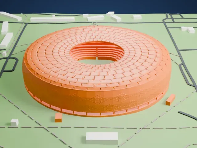 Al Thumama Stadium model, North view