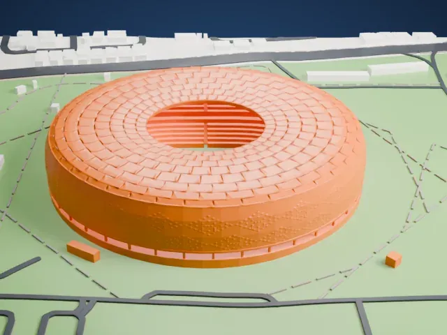 Al Thumama Stadium model, West view