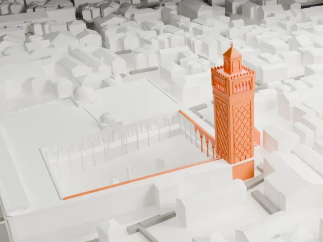 Al-Zaytuna Mosque model, North view