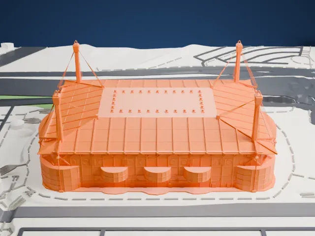 Alamodome model, East view