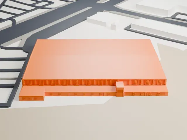 Alberta Aviation Museum model, East view