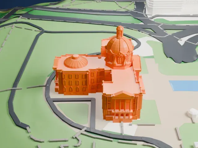 Alberta Legislature Building model, East view